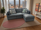 L-Shaped Reversible Corner Sofa with Chaise Lounge | Dark Grey Fabric Upholstered Couch