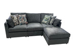 L-Shaped Reversible Corner Sofa with Chaise Lounge | Dark Grey Fabric Upholstered Couch