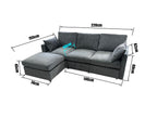L-Shaped Reversible Corner Sofa with Chaise Lounge | Dark Grey Fabric Upholstered Couch
