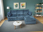 129  L-Shaped Corner Sofa – Deep Blue