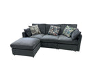 L-Shaped Reversible Corner Sofa with Chaise Lounge | Dark Grey Fabric Upholstered Couch