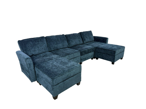 Navy Blue Modular L-Shaped Sofa 878