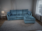 129  L-Shaped Corner Sofa – Deep Blue