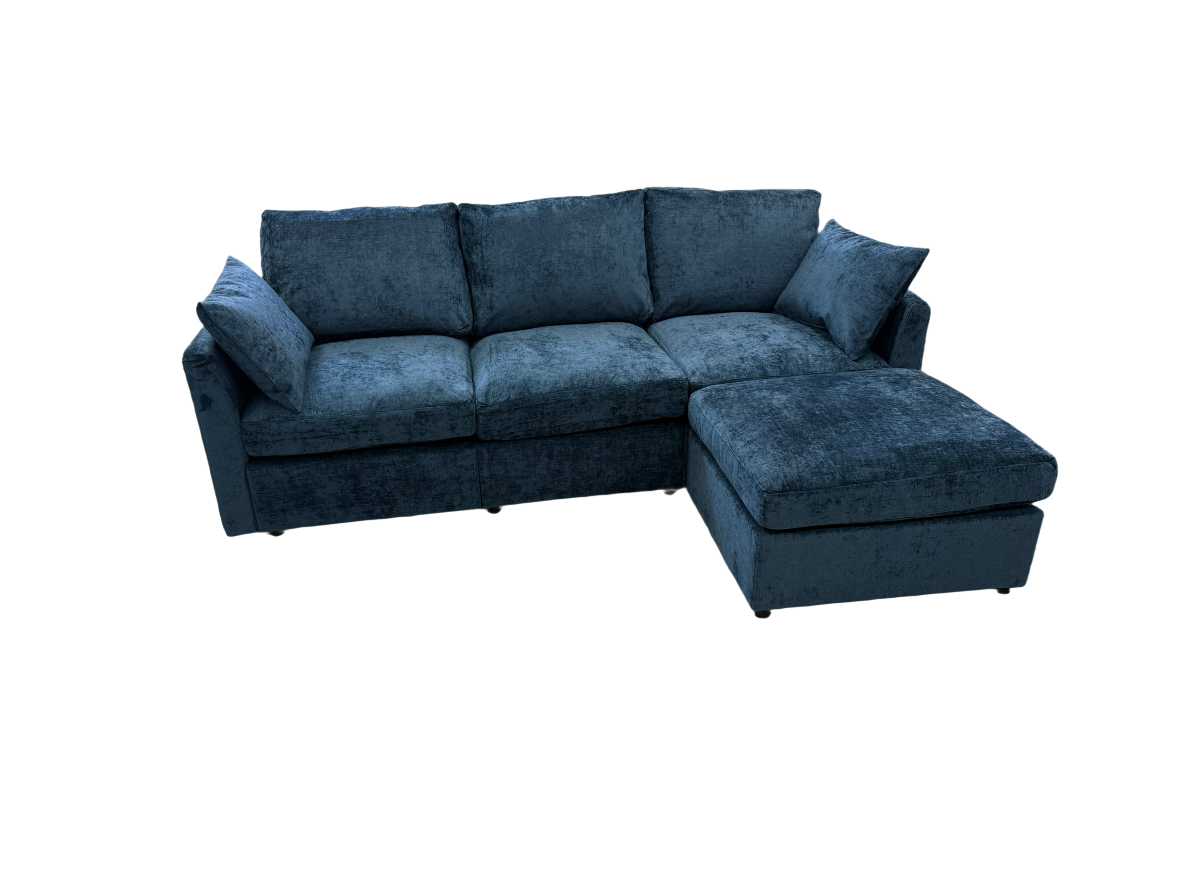 129  L-Shaped Corner Sofa – Deep Blue
