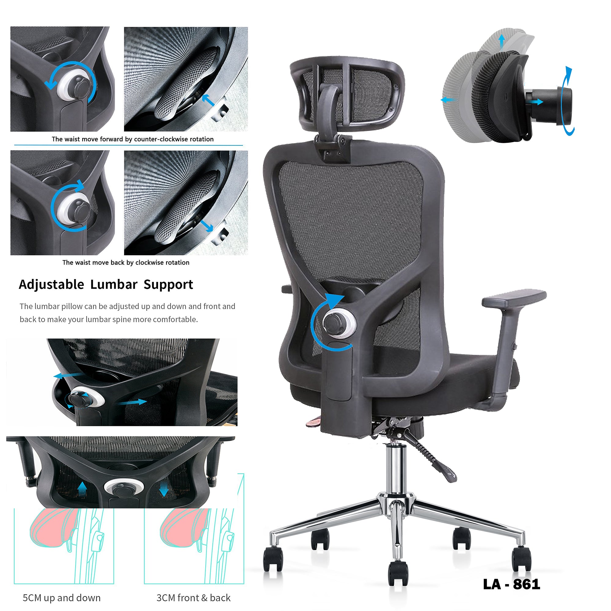 WPHOME LA-861 Ergonomic Office Desk Chair with Lumbar Support