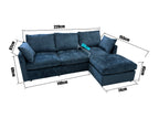 129  L-Shaped Corner Sofa – Deep Blue