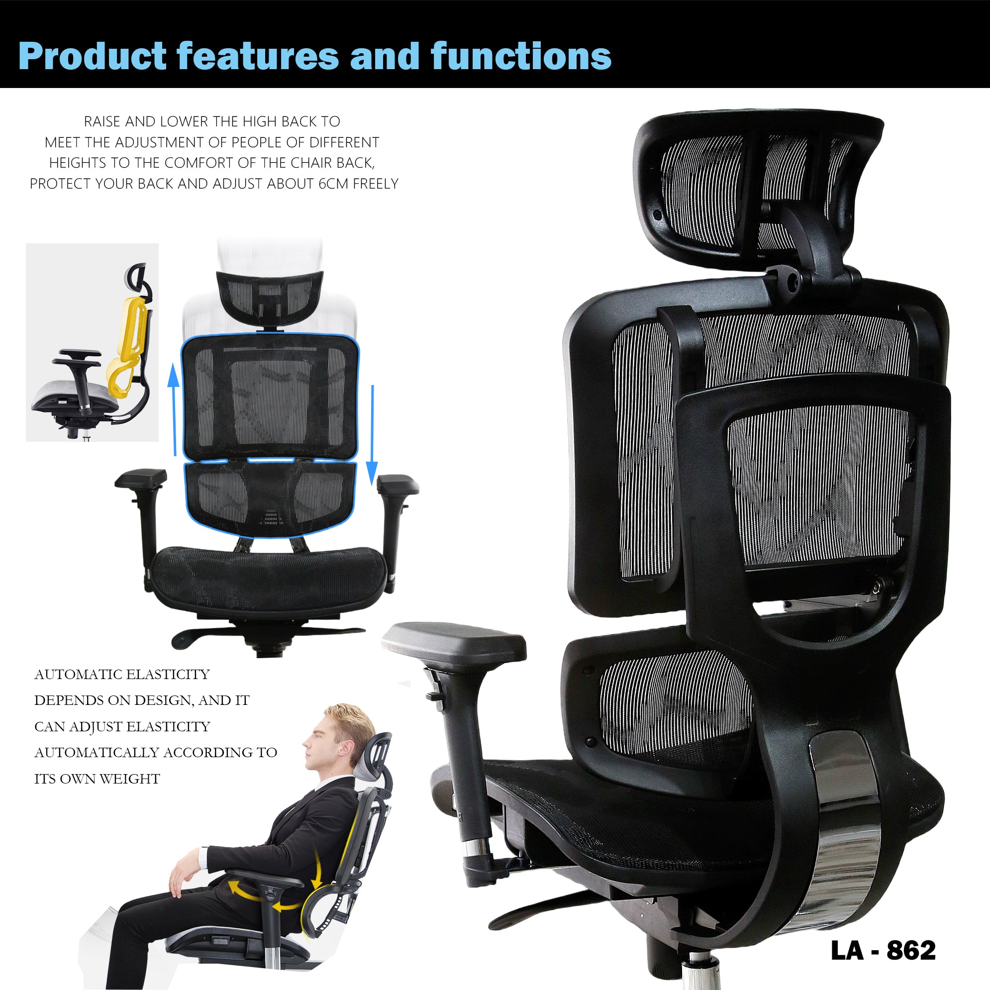 WPHOME LA-862 Ergonomic Office Chair
