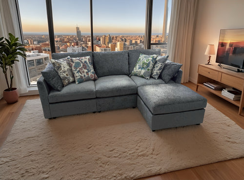 L-Shaped Reversible Corner Sofa with Chaise Lounge | Dark Grey Fabric Upholstered Couch