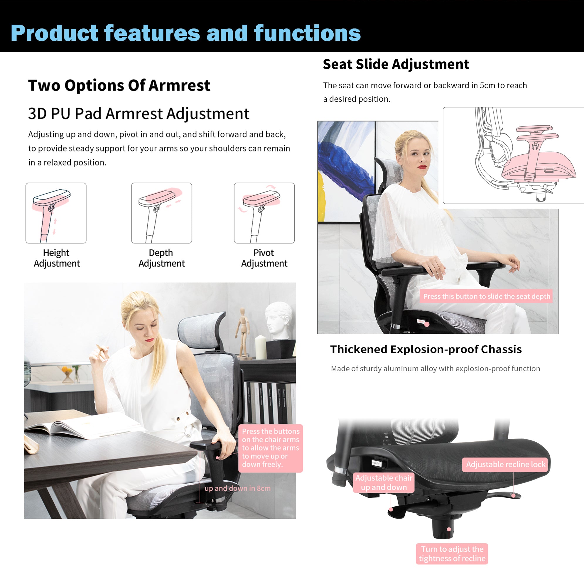 WPHOME LA-862 Ergonomic Office Chair