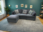 L-Shaped Reversible Corner Sofa with Chaise Lounge | Dark Grey Fabric Upholstered Couch