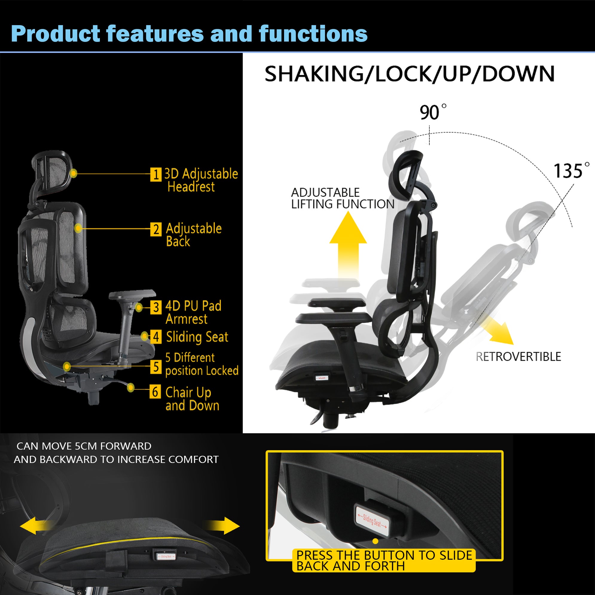 WPHOME LA-862 Ergonomic Office Chair