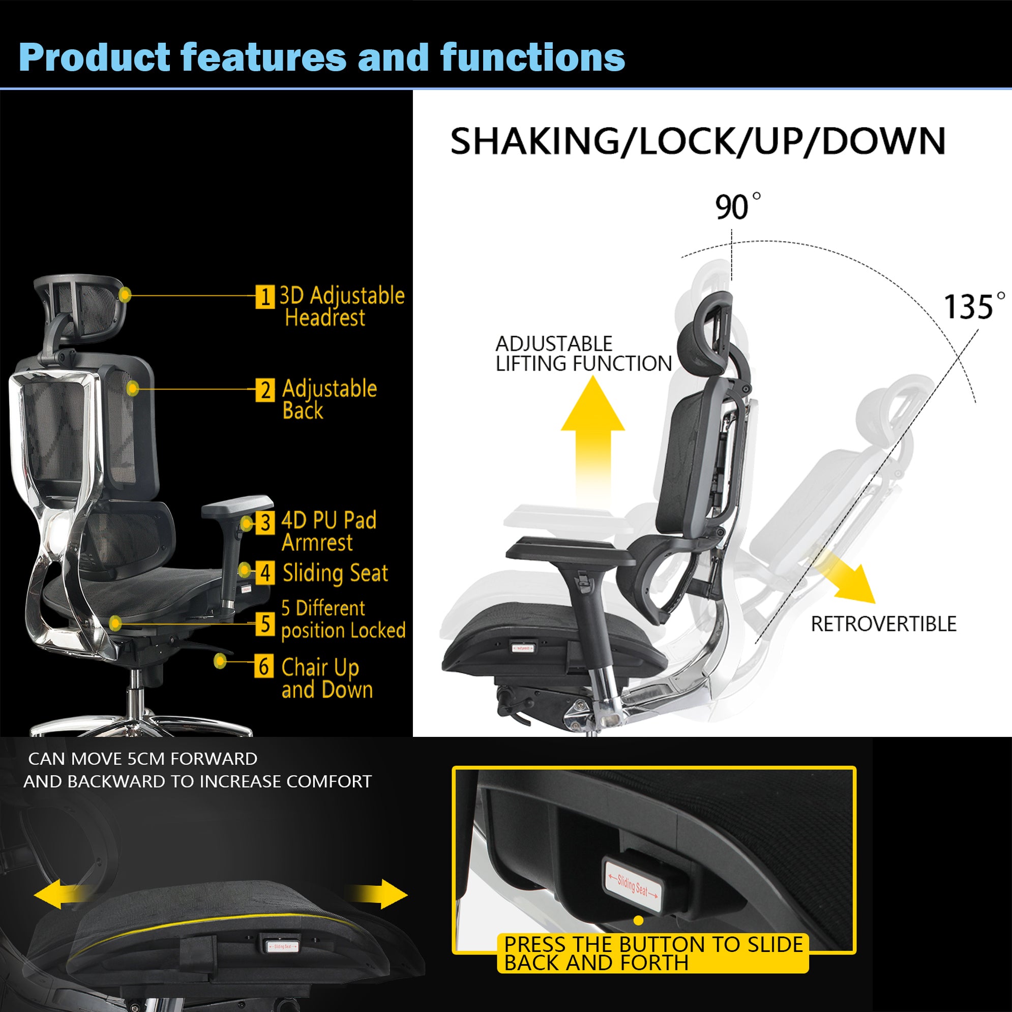 WPHOME LA-863 Ergonomic Office Chair