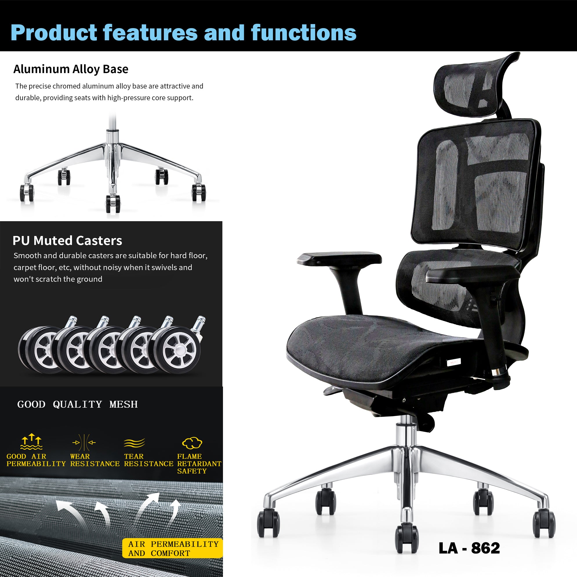 WPHOME LA-862 Ergonomic Office Chair