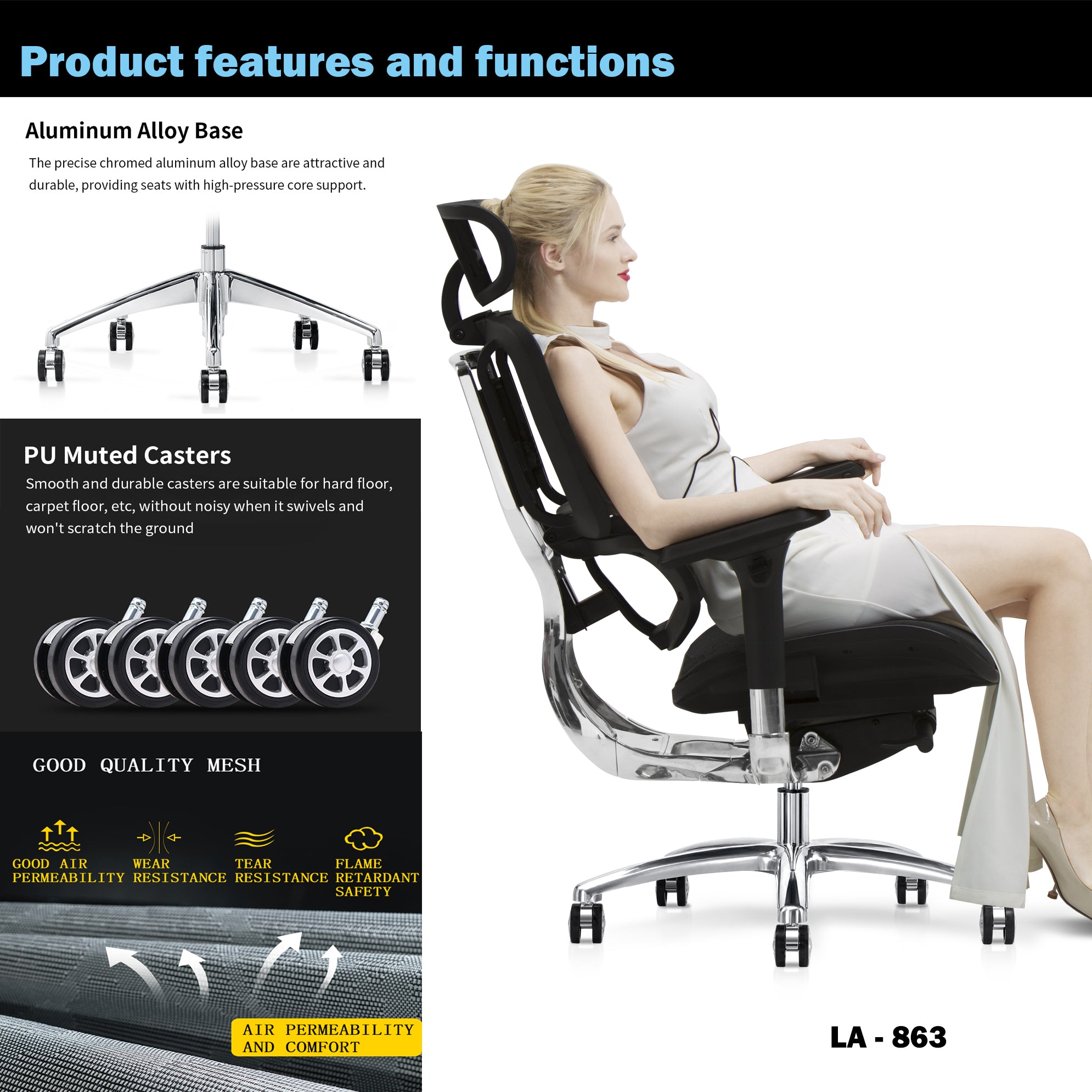 WPHOME LA-863 Ergonomic Office Chair
