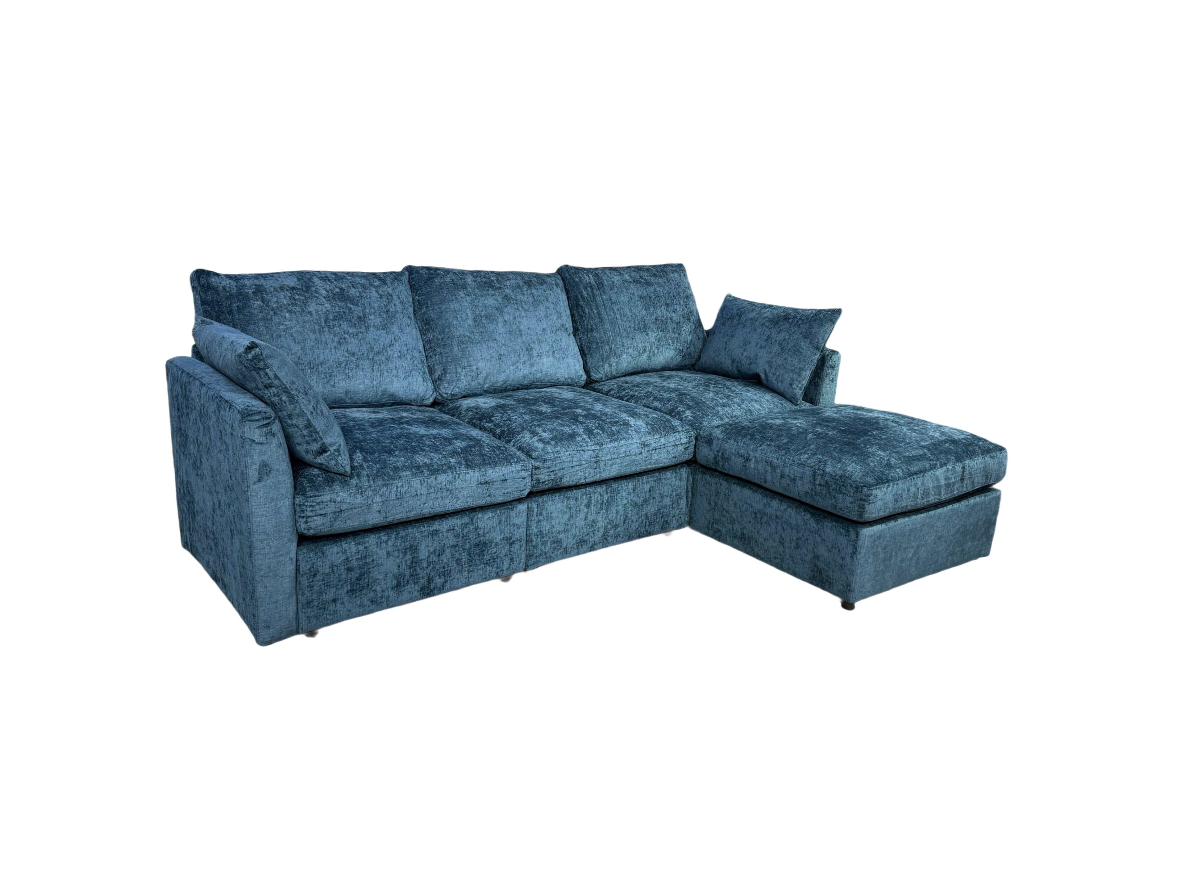 129  L-Shaped Corner Sofa – Deep Blue