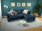 129  L-Shaped Corner Sofa – Deep Blue