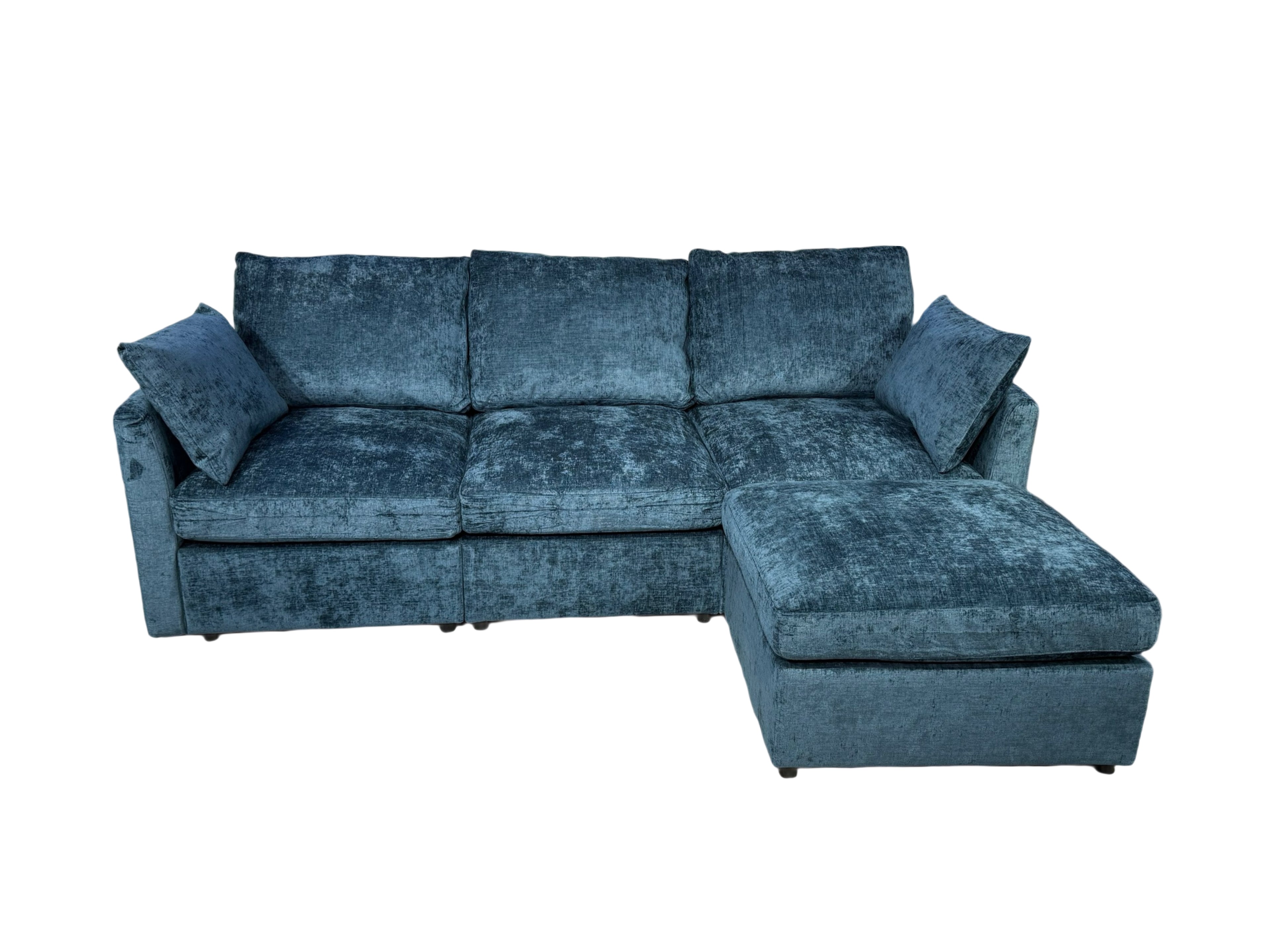 129  L-Shaped Corner Sofa – Deep Blue