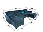 Navy Blue Modular L-Shaped Sofa 878
